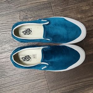 Vans Suede Slip Ons Teal